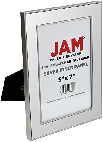 JAM Papír, Ezüst Bevonatú Fém Képkeretek - 5 x 7 - Arany & Ezüst Határon Combo Pack - 2/Csomag