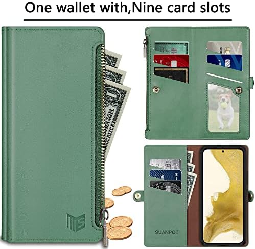 SUANPOT iPhone 14 Plusz 6.7 hüvelyk Tárca esetben 【RFID-Blokkoló】【9 Kártyahely】【Zsebében】,Hitelkártya Birtokos Folio Flip
