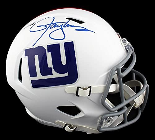 Lawrence Taylor Aláírt New York Giants Sebesség Teljes Méret Fehér Matt NFL Sisak - Dedikált NFL Sisak