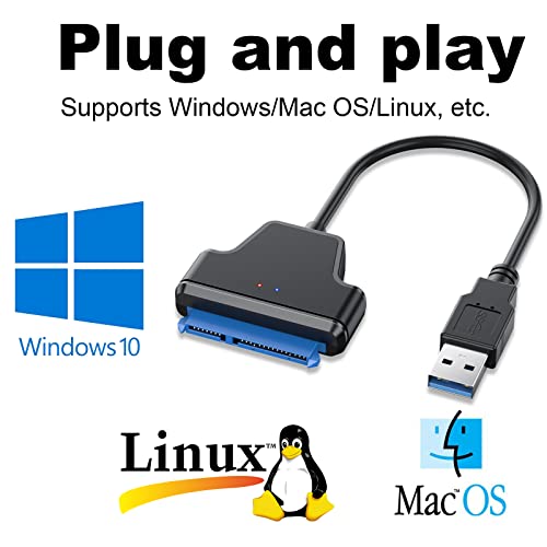 EYOOLD USB 3.0 SATA Külső Merevlemez Adapter Kábel 2.5 HDD, SSD, UASP Támogatás (AE24)