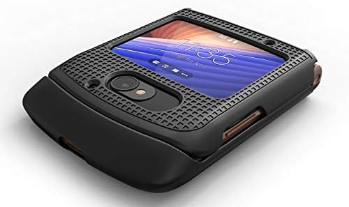 Nakedcellphone Esetben a Motorola RAZR 5G Flip Telefon, [Fekete] Védő Snap-On Hard Shell Cover [Rács Szerkezetű] a Motorola