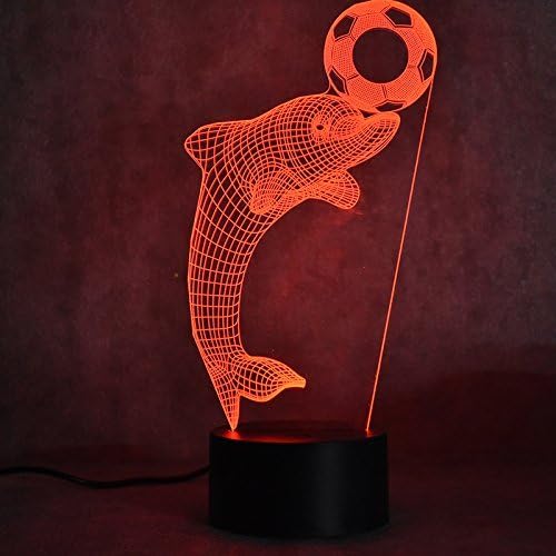 3D Delfin Éjszakai Fény USB-Kapcsolatot Kapcsoló Dekor Asztal, Íróasztal Optikai Illúzió, Lámpák 7 színváltó LED Lámpák asztali