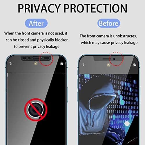 EYSOFT Adatvédelmi képernyővédő Első Dia Kamera Cover Kompatibilis iPhone 12 Pro Max,Anti-Spy Edzett Üveg Képernyő Védelmét,