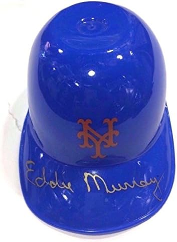 Eddie Murray Aláírt york Mets Mini Bukósisak Vintage Autogramot Orioles SZÖVETSÉG COA Hof - Dedikált MLB Mini Sisak