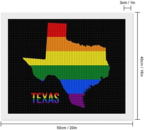 Texas Állam Térkép LMBT Szivárvány Zászló Gyémánt Festmény Készletek 5D DIY Teljes Gyakorlat Strasszos Művészeti Fali Dekor,