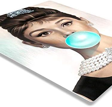 Vicces Ronda Pulóver Karácsonyra Audrey Hepburn Fém Nyomtatás Wall Art Kék Rágógumi lakberendezés 30 x 40
