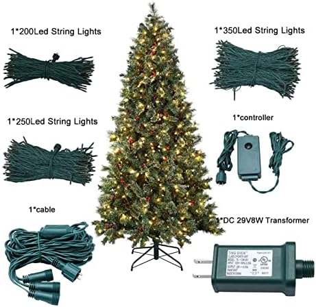 MULTI-SZIKRÁZÓ karácsonyfa Fényei 471FT 800 Gróf kétszínű LED String Fények Plug-in 9 Funkciók Mini Meleg Fehér, illetve