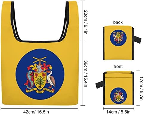 Barbados Zászló Bevásárló Táska Újrahasználható bevásárlótáska Nagy Kapacitású Összecsukható Táska fogantyúval