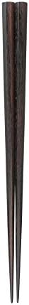 38716 Magas Minőségű Edo Fa Pálcikákat, Nyolcszögletű Csíkos Fekete Joboji Lakkozott Kivitelben, 8.7 cm (22 cm), Kézműves