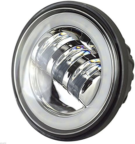 Sas Fények 8700P 4,5 hüvelykes LED-es Tompított Spot Lámpa Készlet, Harley Davidson, valamint Mások a Halo Gyűrű (Chrome)