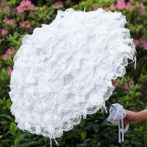 RAZZUM Nagy Esküvő Esernyő, Kézzel készített Gyönyörű, Fehér Csipkés Napernyő, Esküvői Party Dekoráció, Fénykép Kellékek,