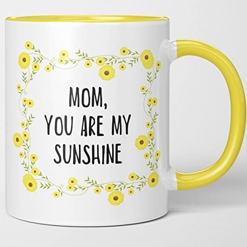 Anya, Te Vagy A Napfény - anyák Napi Bögre Tea Csésze. A Fia, Lánya. Sunny Sárga Virágos Bögre A Mama. Szeretlek Ajándék.