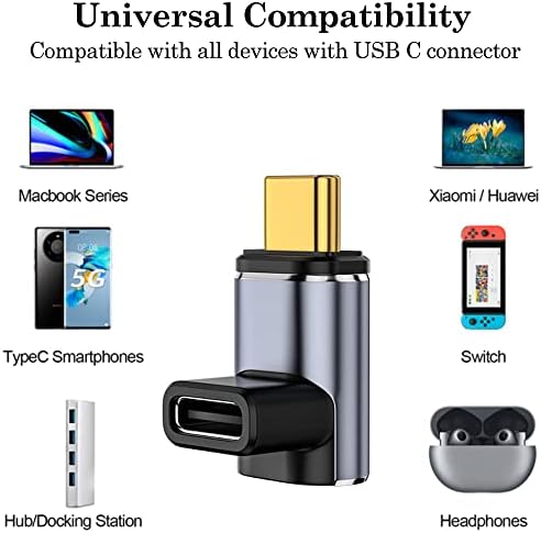 AuviPal 90 Fokos Szögben Mágneses USB-C Adapter, 2 Mágneses Csatlakozó Tippek a Fejét Gőz Fedélzeten, Kapcsoló, Notebook,