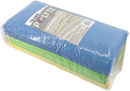 Polyte Mikroszálas Tisztító Törölköző (16x24 a, 18 Csomag, Kék,Zöld,Sárga)