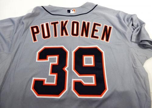 2014-ben a Detroiti Tigrisek Luke Putkonen 39 Játék Kiadott Szürke Jersey 50 855 - Játék Használt MLB Mezek