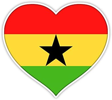 Ghána zászló szív matrica, matrica 5 x4