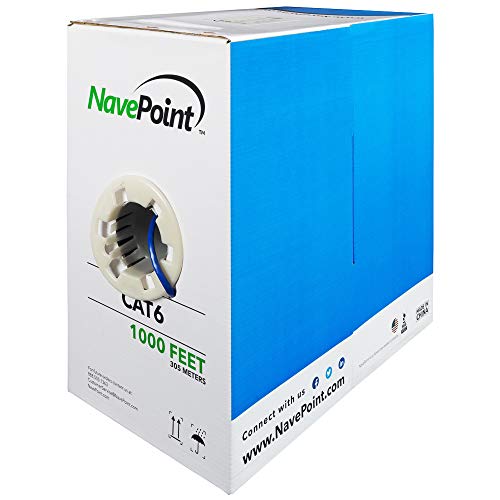 NavePoint Cat6 (CCA), 1000ft, Kék, Szilárd Ömlesztett Ethernet Kábel, 550MHz, 23AWG 4 Pár, Árnyékolatlan Sodrott érpár (UTP)