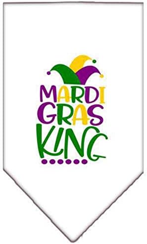 Délibáb Kisállat Termék Mardi Gras Király Képernyő Nyomtatás Mardi Gras Kendő Fehér Kis