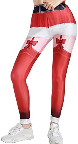 IIUS Ronda Karácsonyi Magas Derék Leggings Női Plus Size Leggings Mikulás Fenék Felemelése Edzés, Futás, Sport, Jóga Nadrág