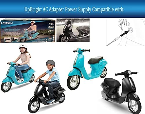 UpBright Új 24V AC/DC Adapter Kompatibilis a Hyper Toy Co Márkájú Retro Elektromos Robogó 24 Voltos elemmel működik Ride