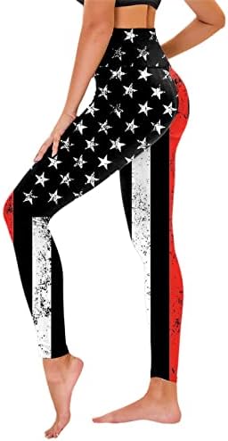 Női Jóga Leggings Has Ellenőrzési Hazafias Amerikai Zászló Vékony Ceruza Nadrág Kényelmes, Könnyű, Sportos, Jóga, Futás,