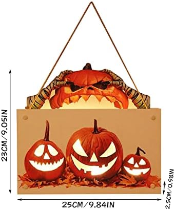 Halloween Dekoráció, Kültéri Halloween Dekoráció Halloween Lóg LED Dekoráció Tök Szellem Fali Táblák Fa Ajtó, Lógó Karácsony