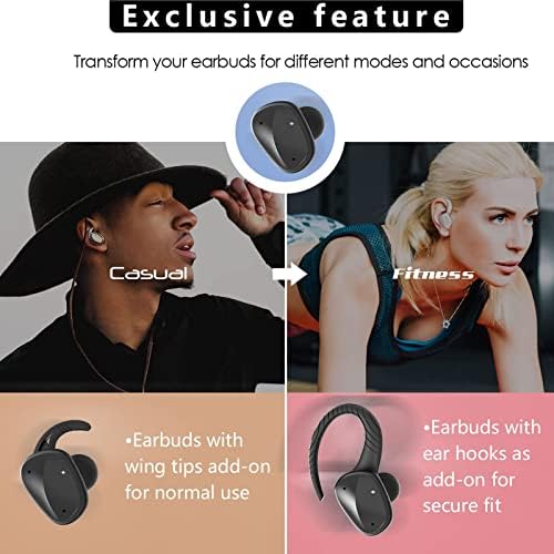 TWS Vezeték nélküli Fülhallgató Sport Earhooks Bluetooth Fülhallgató Mikrofonnal Vízálló Vezeték nélküli fülhallgató a Fülében