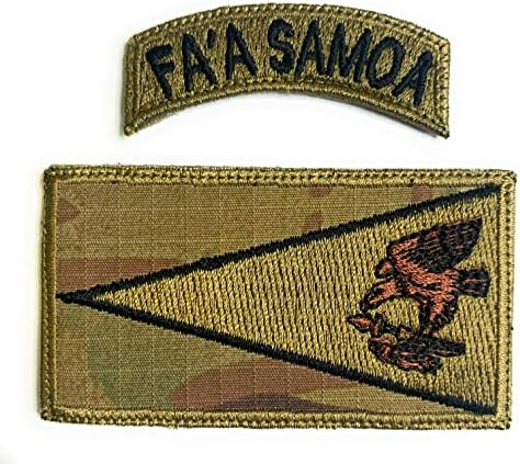 Majdnem SGT Amerikai Szamoa Zászló Javítás & FA ' A ' Tap - Vicces Taktikai Katonai Morál Hímzett Horog Rögzítő Hordozó Multicam